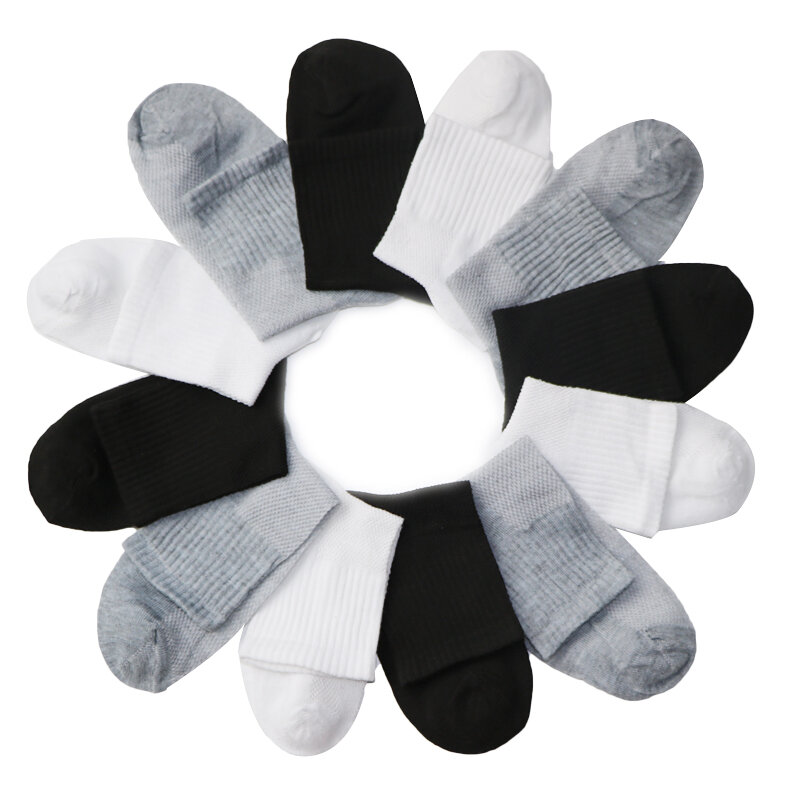 Summer Autumn Style Men's Socks Mesh Breathable Business Cotton Male White Black Gray Fashion Casual Short Socks