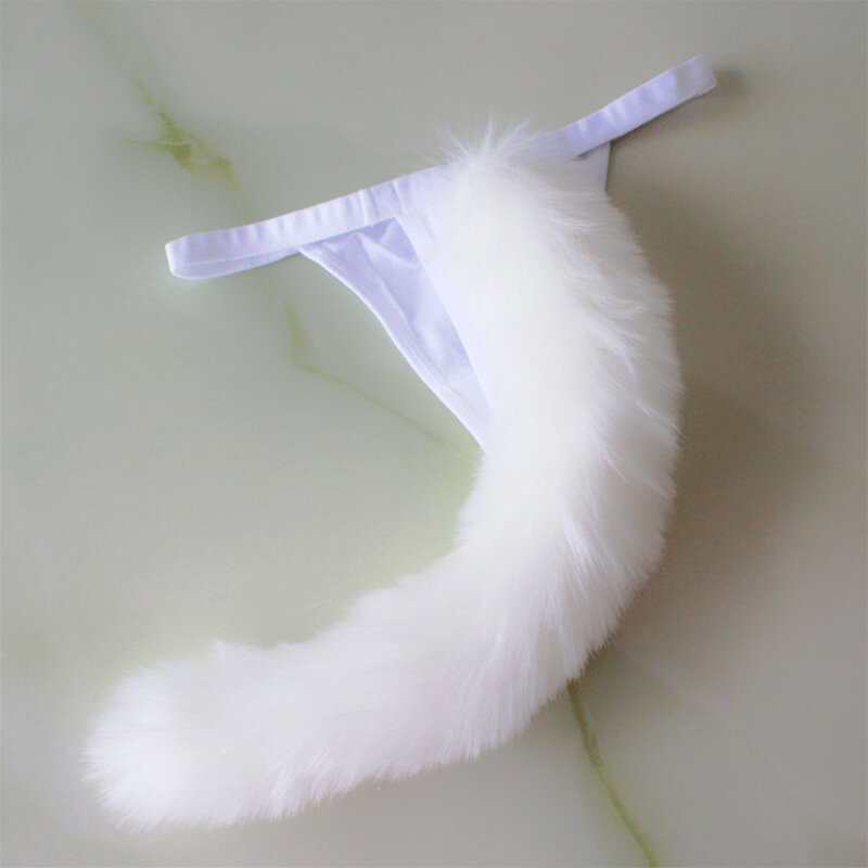 Nowa seksowna bielizna Sexy Foxtail t-spodnie Furball majtki Foxtail akcesoria Cosplay zabawki dla dorosłych