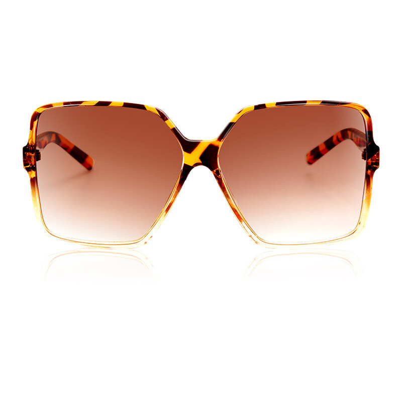 Oversized praça óculos de sol feminino 2020 nova moda na moda do vintage marrom gradiente preto marca de luxo senhoras eyewear uv400 oculos