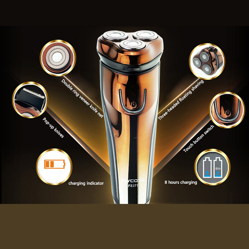 Afeitadora eléctrica recargable para hombres, máquina de afeitar de 100-240v, en seco y húmedo, clase IPX7, resistente al agua