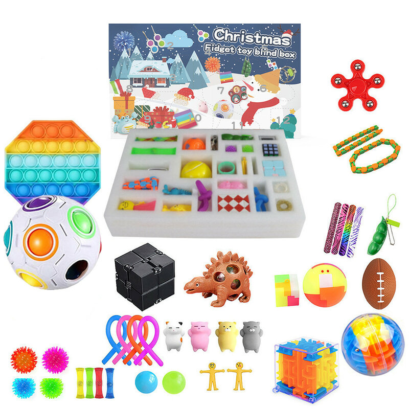子供のためのストレス解消玩具,24日間のクリスマスカレンダーセット,ストレス解消ゲーム