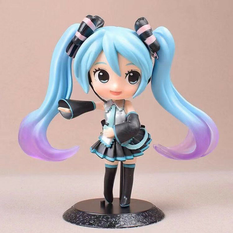14cm Kawaii niebieski sing gril lalki Anime miku Sakura figurki zabawki dziewczyny lalki pcv rysunek modele na prezent