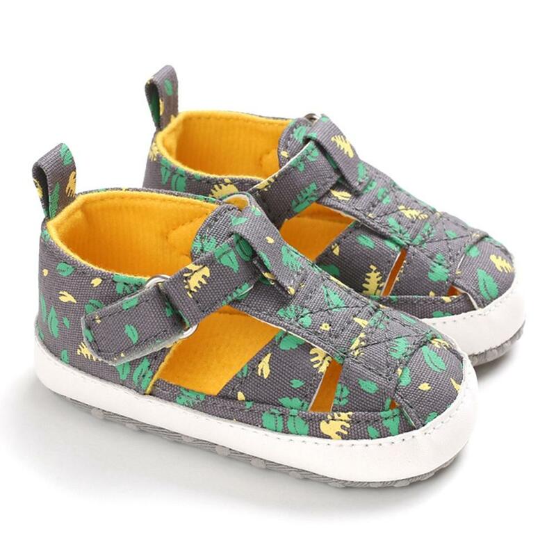 حذاء صيفي للأولاد الرضع مطبوع ، مسامي وغير قابل للانزلاق ، للخطوات الأولى