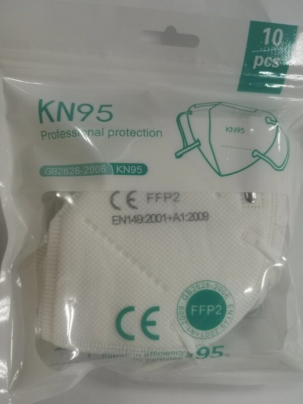 KN95フィルター付き保護フェイスマスク,口用5層フィルター付きインフルエンザ保護マスク,個人用衛生用,ffp2,40ユニット