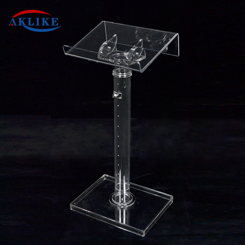 With Adjustable Reading Surface Podium Glass Pulpit Designs Acrylic Lectern  Easy Assembly  Detachable Retractable Furniture