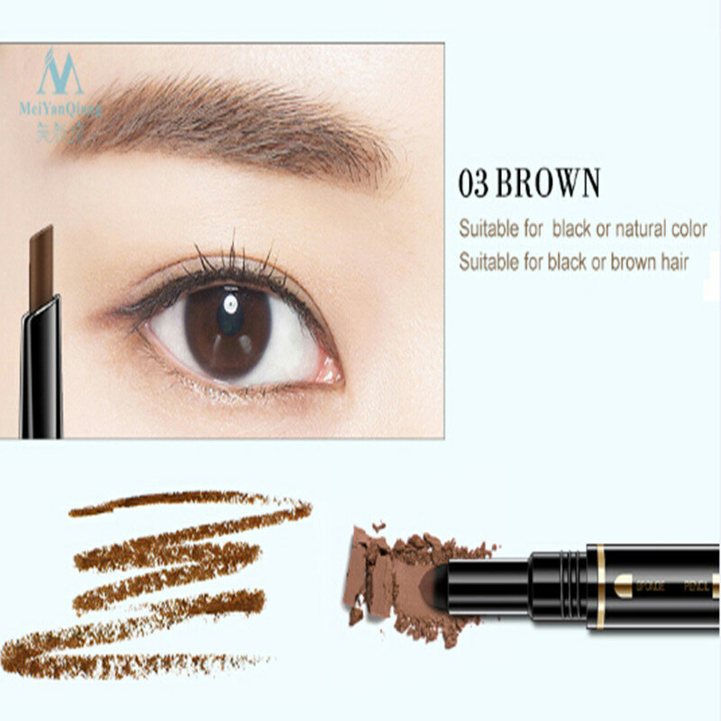 Air Cushion Triad Eyebrow Pencil Waterproof Longlasting Triangle Natural Make Up Eye Brow Liner With Brush Makeup Tools 3in1
