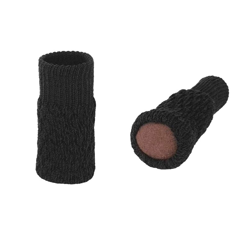 24 Pcs Elastic Anti-Slipถักเก้าอี้เฟอร์นิเจอร์ขาถุงเท้า-ตัวแผ่นเฟอร์นิเจอร์ครอบคลุม (สีดำ)