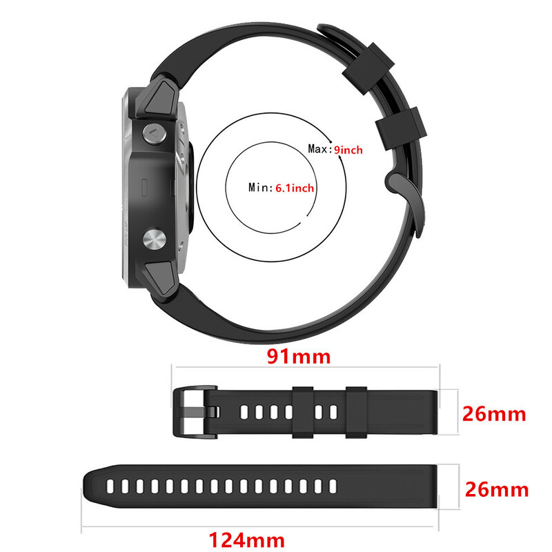 Ремешок силиконовый для Garmin Fenix 6X 6X Pro 5X 3 3HR, быстросъемный браслет для наручных часов Garmin Fenix 6 6 Pro 5 5 Plus, 26 мм 22 мм