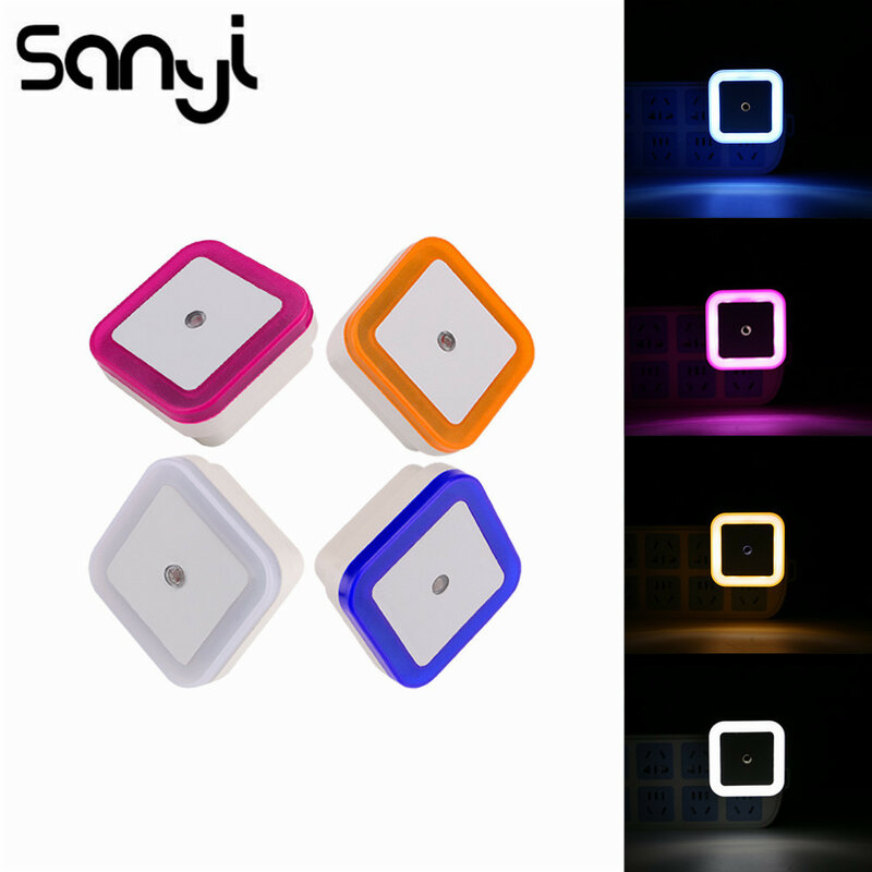 Sanyi-luz nocturna con Sensor de Control, minilámpara cuadrada de dormitorio para regalo de bebé, luz nocturna colorida romántica, enchufe europeo y estadounidense, novedad