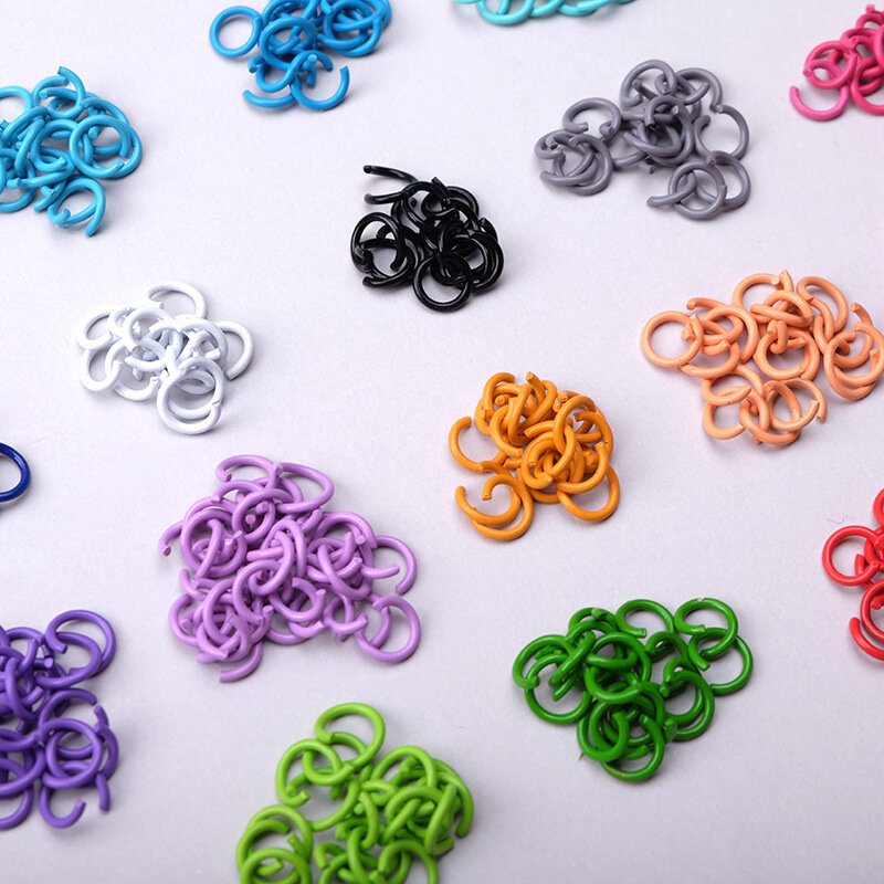100 pçs/lote colorido metal círculo aberto saltar split anéis colar pulseira brinco diy jóias encontrando fazer acessórios 1.2x8mm