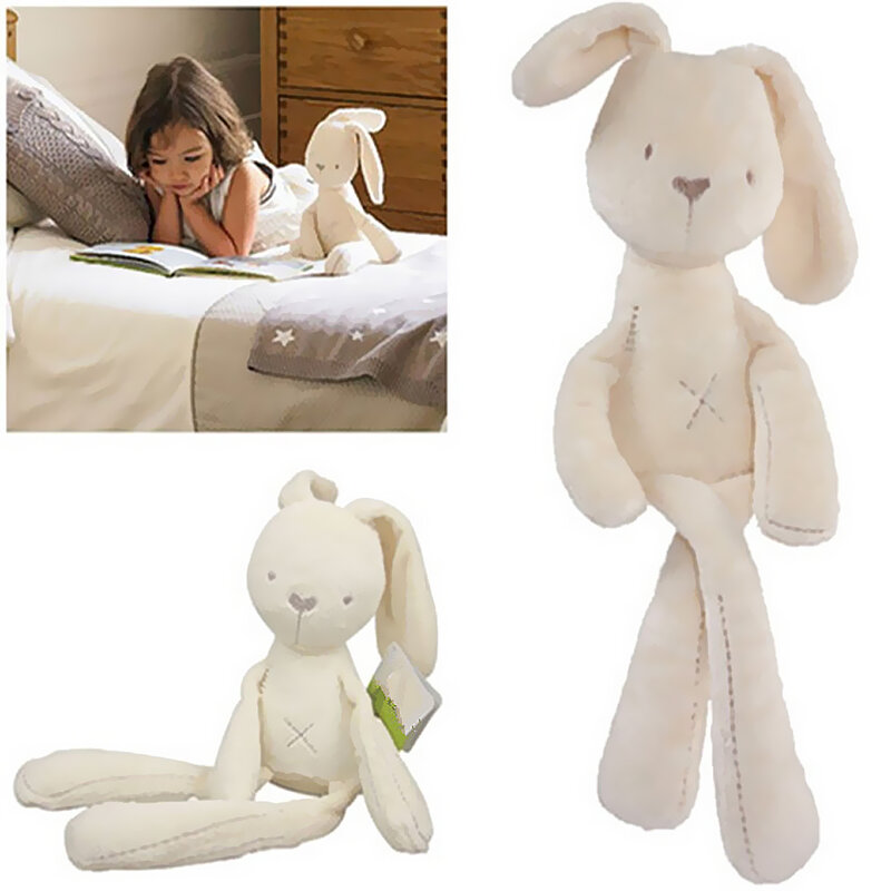 2xkids-juguetes de peluche para bebé, muñeco de conejo, suave, bonito, Beige, 55cm