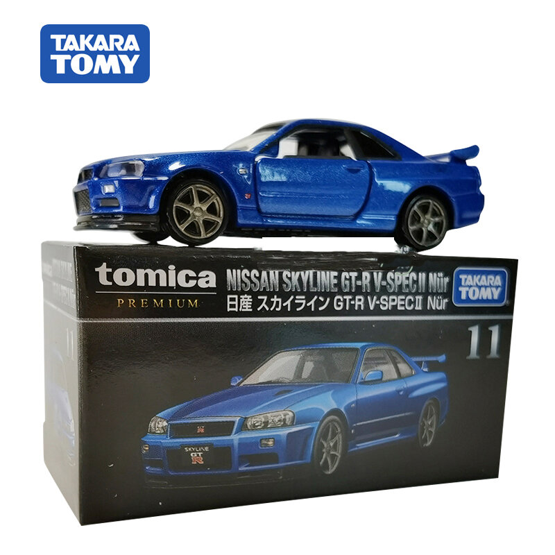 Takara tomy tomica premium jdm skyline gtr r34 v-especs liga diorama modelo de carro coleção carros em miniatura brinquedos