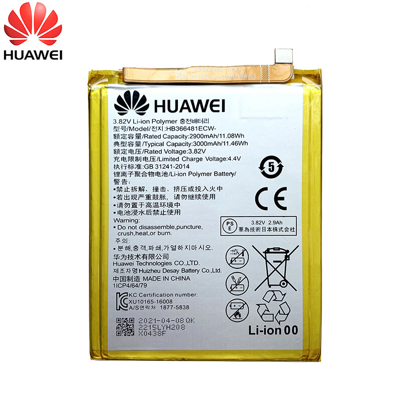 HB366481ECW Orginal Volledige 3000Mah Batterij Voor Huawei P9 P Smart Honor 8 9 Lite 9i V9 Spelen 5C 7C 7A 6C Pro Vervanging Batteria