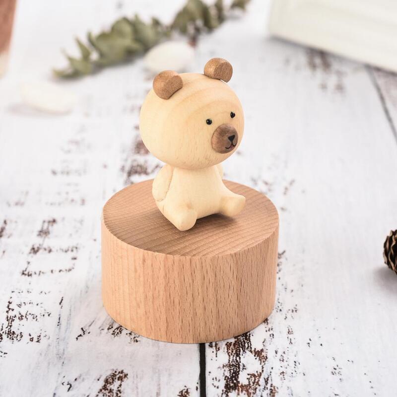 Wooden figurines Music Box animal Shaped Wooden Box Birthday Present Christmas Valentine'S Day Gift