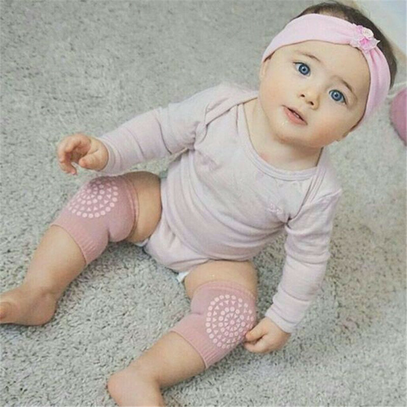 1 par de segurança do bebê joelheiras meias do joelho do bebê unisex algodão anti-deslizamento cotovelo coxim rastejando infantil aquecedores de perna joelho protetor