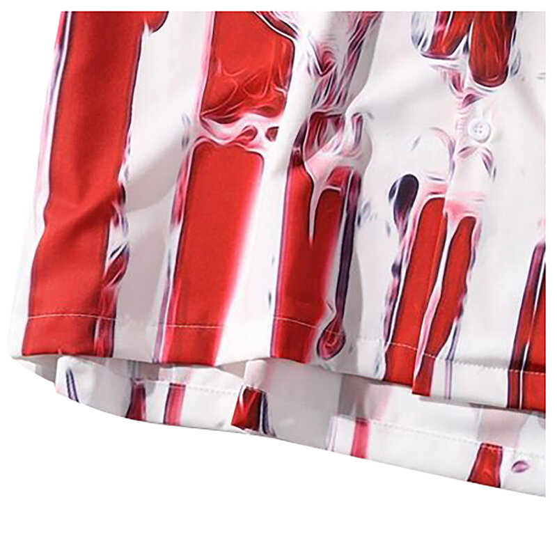 Mannen Independence Day Schedel Print Shirts Mannelijke Losse Korte Mouwen Button Shirt 2021 Nieuwe Zomer Strand Streetwear Blouse Tops #4