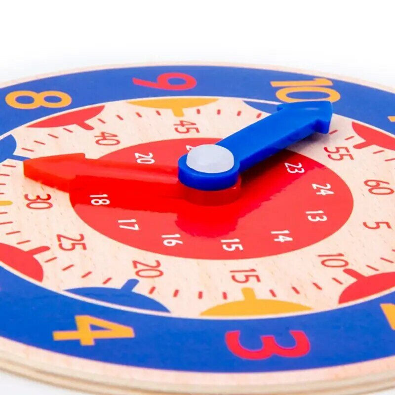 Dzieci drewniany zegar zabawka godzina minuta drugie poznanie kolorowe zegary zabawki dla dzieci do wczesnej edukacji przedszkolnej pomoce nauczycielskie