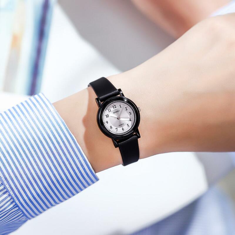 Skmei relógio feminino de quartzo, relógio de pulso para mulheres à prova d'água de marca de luxo