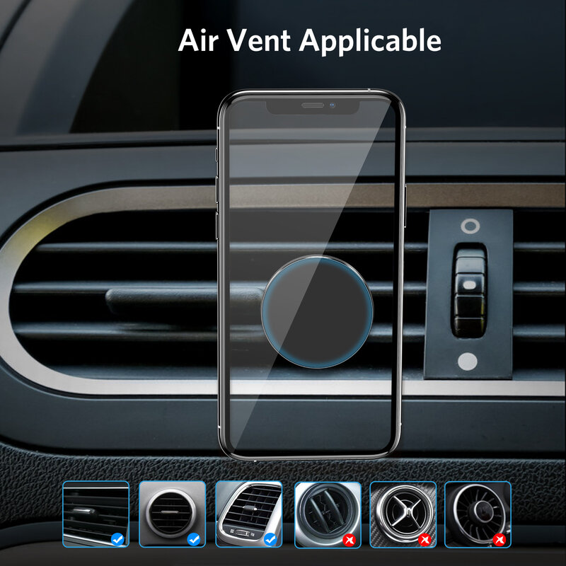 Магнитный автомобильный держатель для телефона GTWIN для iPhone, Samsung, Huawei, Xiaomi, крепление на вентиляционное отверстие в автомобиле, Металлическа...
