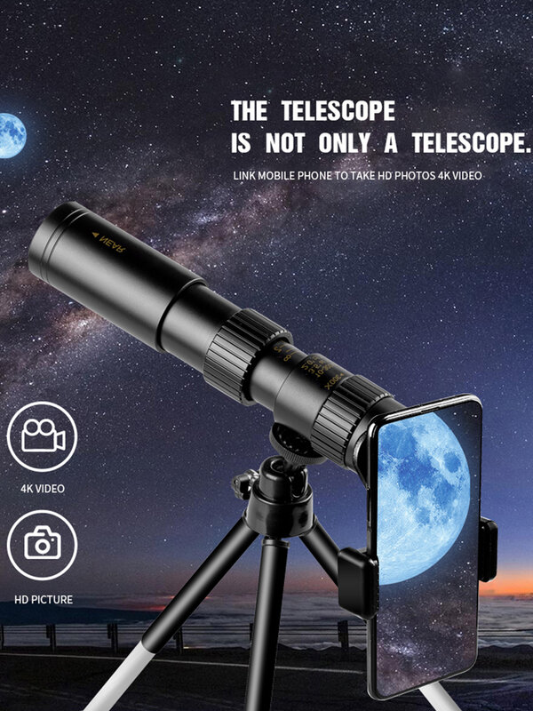 Монокулярный телескоп 10-300x40 мм, монокулярный качественный окуляр с супер увеличением, портативный бинокль, охотничий Lll прицел с ночным вид...