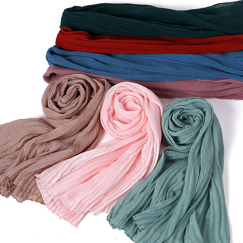 80*180 см женский мусульманский хиджаб шарф женский однотонный одноцветные шали повязка на голову мусульманские хиджабы шарфы платок тюрбан ...