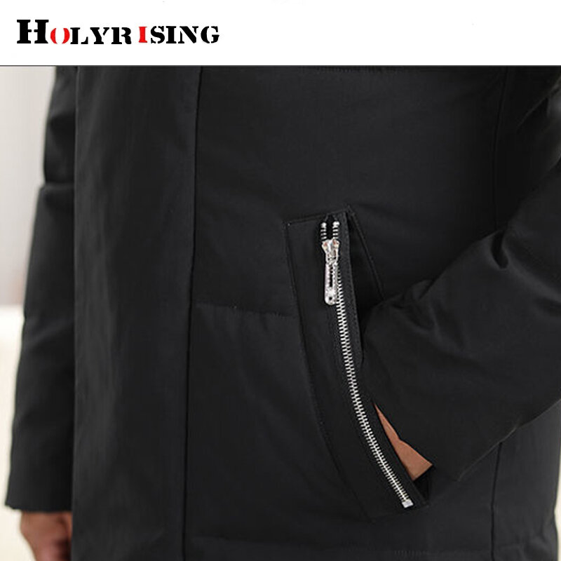 Jaket Panjang untuk Pria Mantel Hangat Tebal Musim Dingin Ritsleting Plumifero Mujer Nyaman Tahan Angin Bertudung Mantel Kasual 19620