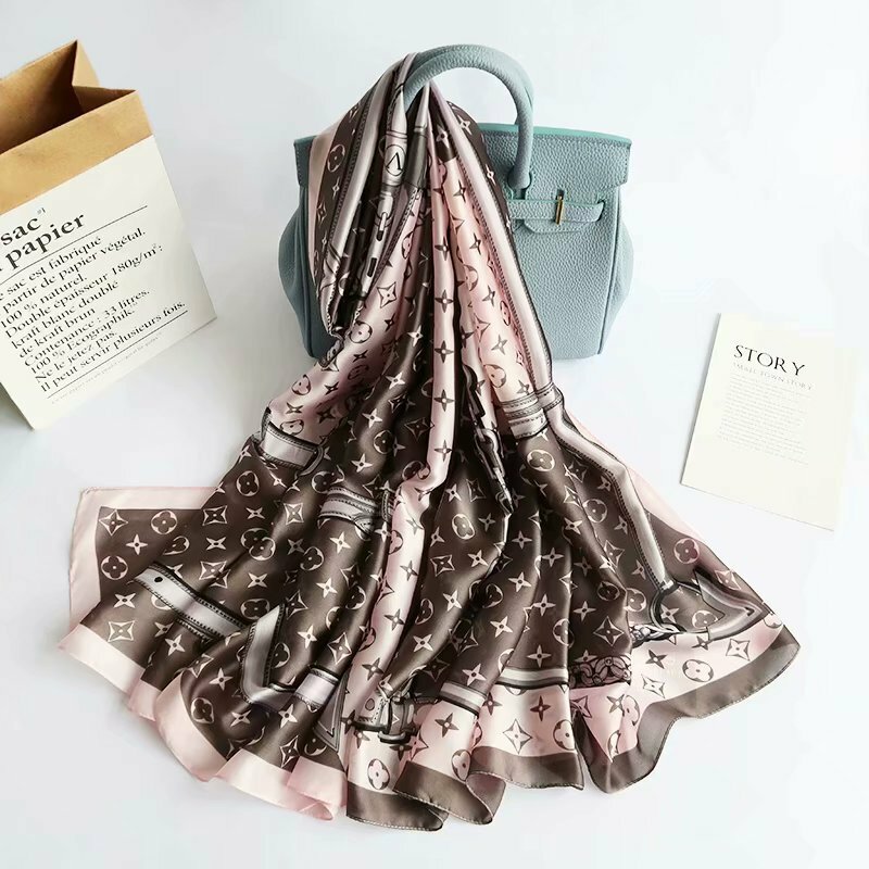 Fashion All-Match Four Seasons Classic Luxury Flower Pattern Printed Scarf Casual Outdoor Sunscreen Shawl