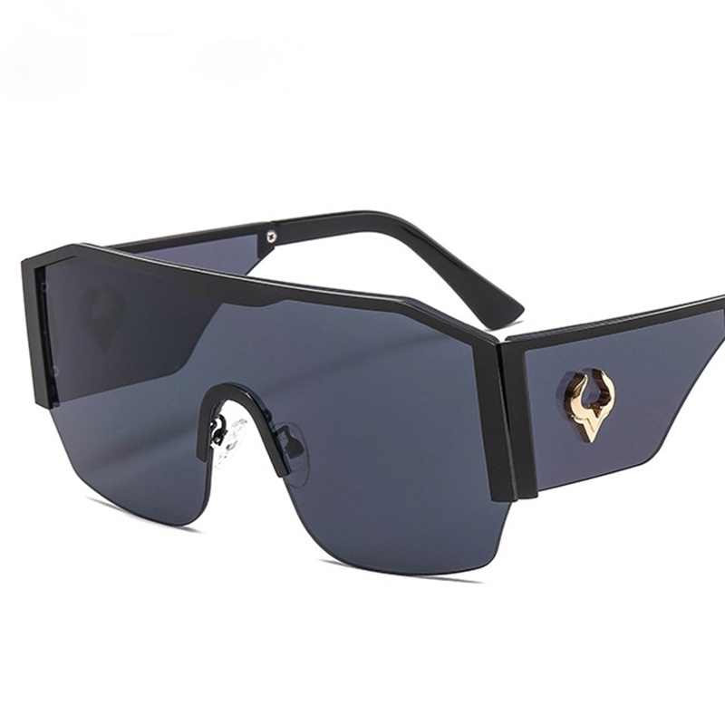 Óculos de sol de armação grande, unissex, para homens e mulheres, lente de peça única, uv400