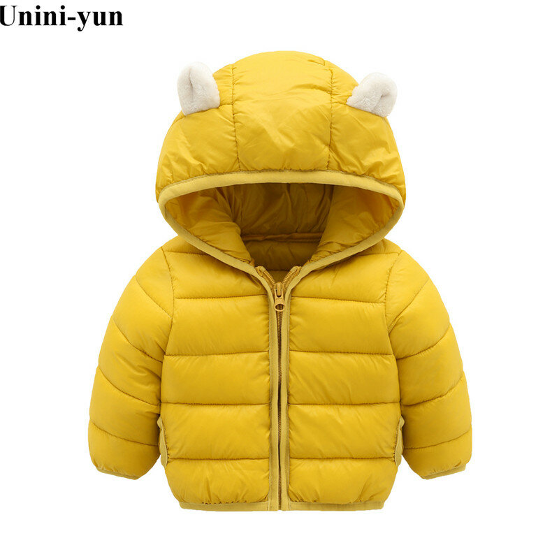 Casaco de inverno com capuz, jaqueta de algodão para meninas e meninos, casaco de inverno com capuz para crianças, novo, 2019