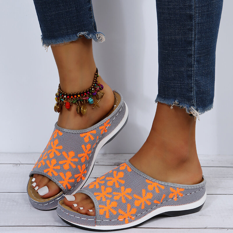 Sandalias de Punta abierta para mujer, zapatos antideslizantes cómodos de suela gruesa, sandalias de cuña ligeras y suaves, zapatos informales de verano