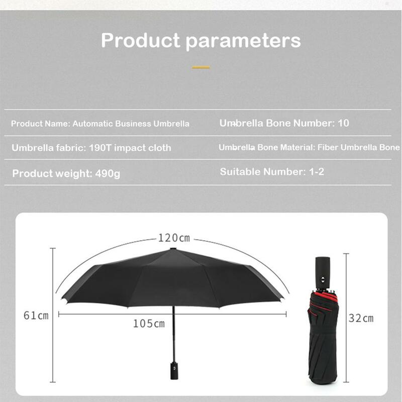 전체 자동 특대 강화 우산 남성 여성 파라솔 우산 비 방풍 비즈니스 우산