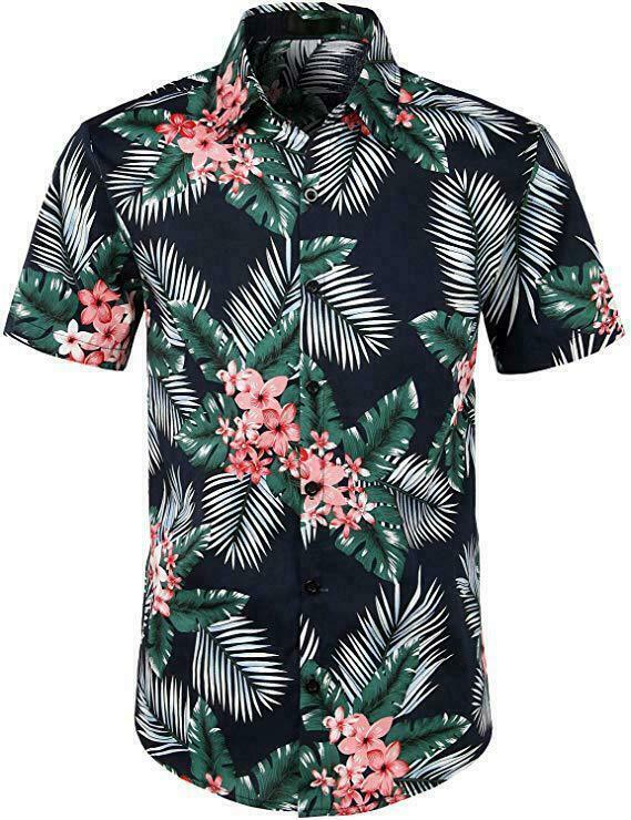 5สไตล์ผู้ชาย Hawaiian Beach เสื้อดอกไม้ผลไม้พิมพ์เสื้อลำลองแขนสั้นสั้นฤดูร้อน Holiday ห้องพักช่วงวันหยุ...