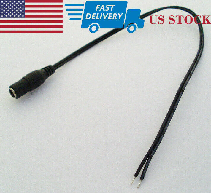 10 шт., 27 см, кабель питания постоянного тока 2,1x5,5 мм, прямой Женский Шнур постоянного тока для видеонаблюдения (США)