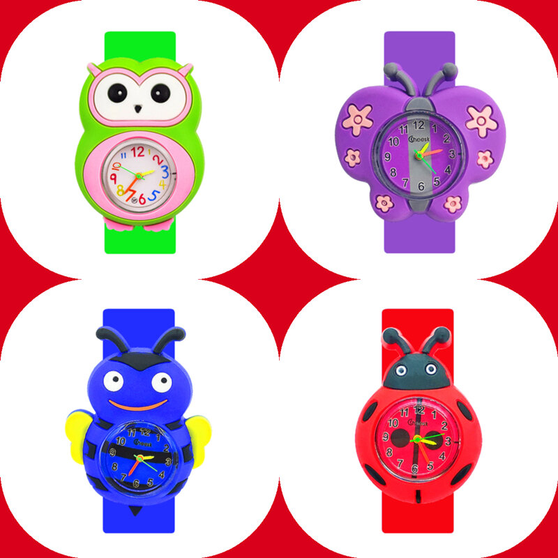 Низкая цена просвет с мультипликационной машинкой для присмотра за детьми, рождественский подарок для детей, 3D собака Детские часы для мальчиков и девочек кварцевые часы ребенка часы 2