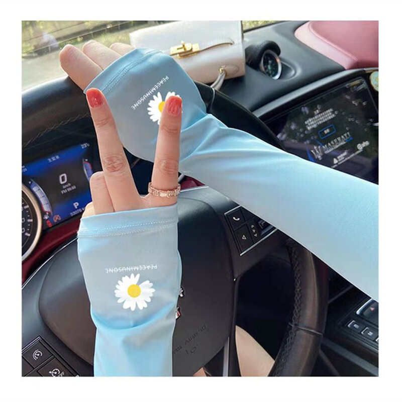 2021 New Summer Ice Sunscreen Cool Sleeves Men UV Outdoor Sports Sleeve Cute Korean Style Versatile Arm Warmers Cycling sleeves