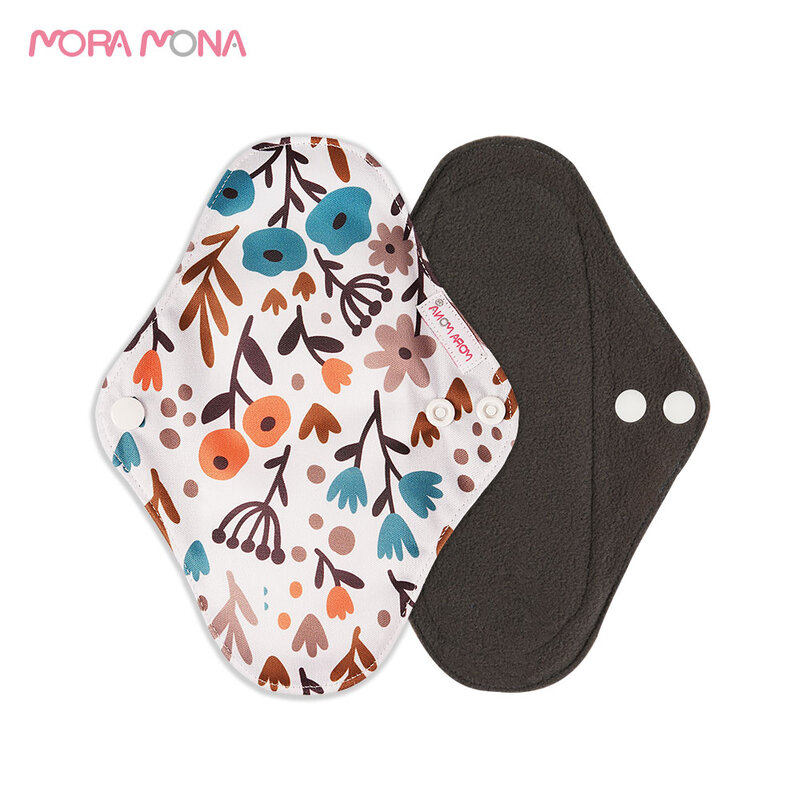 Mora Mona-paño Menstrual lavable para mamá, almohadilla sanitaria reutilizable de carbón de bambú, Color Macaron, 5 uds.
