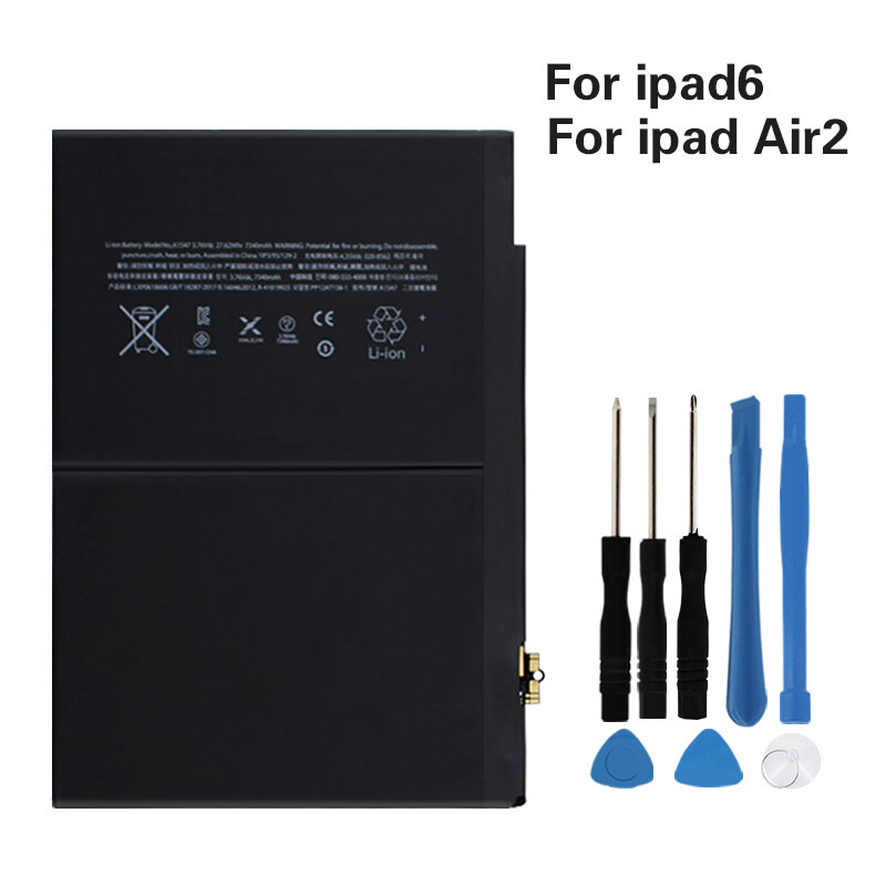 OHD Original High Capacity Tablet Battery A1547 For Apple iPad Air 2 A1547 ipad 6 Air 2 A1566 A1567 7340mAh + Tools