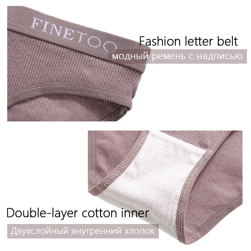 FINETOO-bragas de algodón con letras para mujer, ropa interior de M-2XL para chica, bragas suaves de moda, lencería femenina, 2020