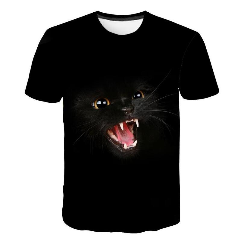 2021 새로운 여름 거리 패션 남자의 3d 인쇄 t-셔츠 귀여운 고양이 패턴 패션 거리 남자의 3d 인쇄 t-셔츠, Xxs-6xl