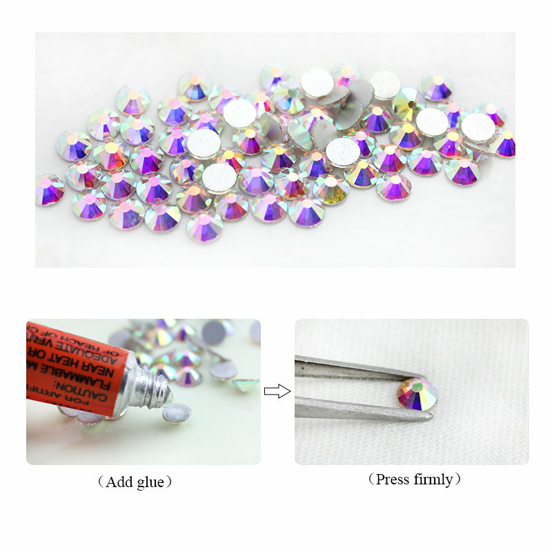 Qiao multi-color cristal ab strass SS4-SS30 glitter strass unhas gemas cola em pedra de diamante flatback strass decorações