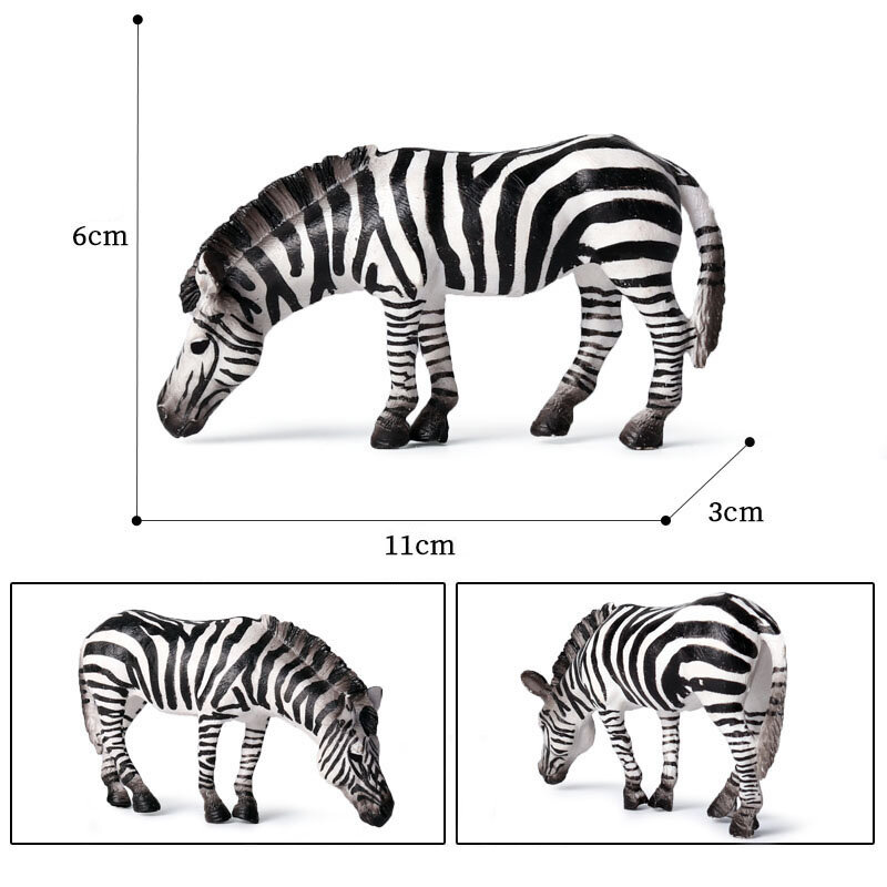시뮬레이션 동물원 아프리카 야생 동물 모델 얼룩말 PVC 액션 그림 홈 인테리어 조기 어린이 크리스마스 선물 교육 완구