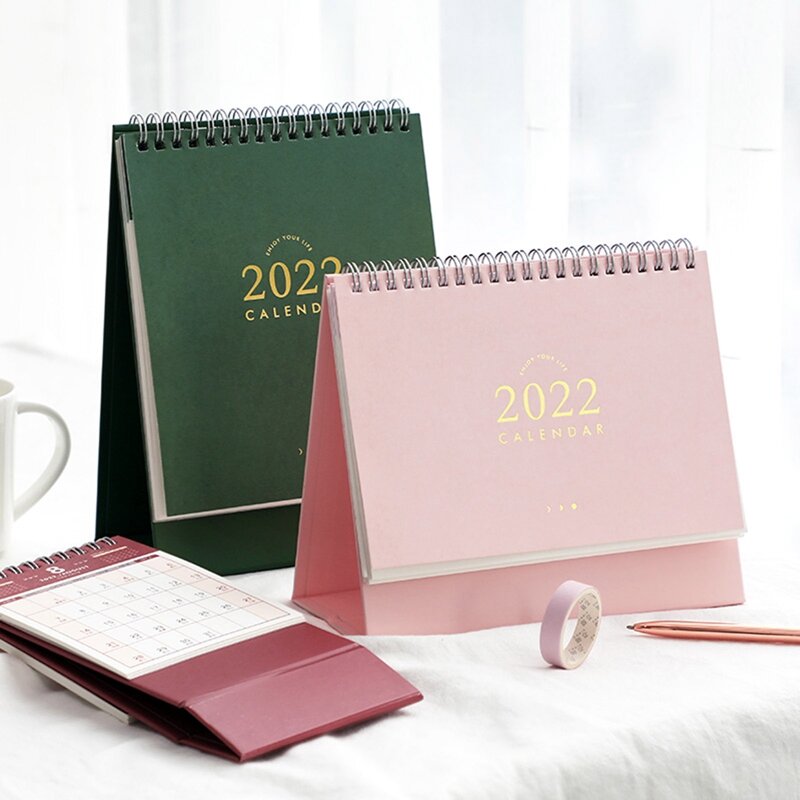 オフィスや家庭用のテーブル用カレンダー,ポータブル,2022スケール,カラー