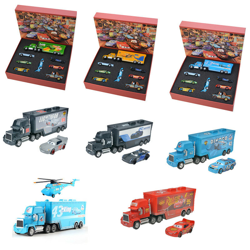 Disney Pixar-coches 3 de Rayo McQueen Jackson Storm Cruz Mack tío Truck 1:55, modelo de coche fundido a presión, juguetes para niños, conjunto de regalo