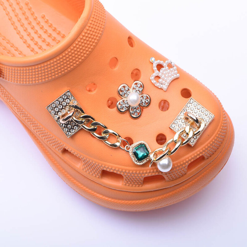 Sapatos designer para croc corrente sapatos accessorices para adulto