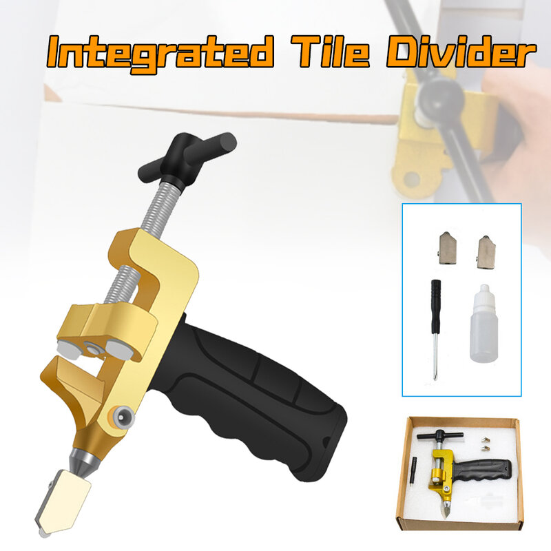 Cortador de vidro manual e manual 2 em 1, ferramenta para corte de azulejos e alicate de quebra, ferramenta manual com 2 lâminas de carboneto