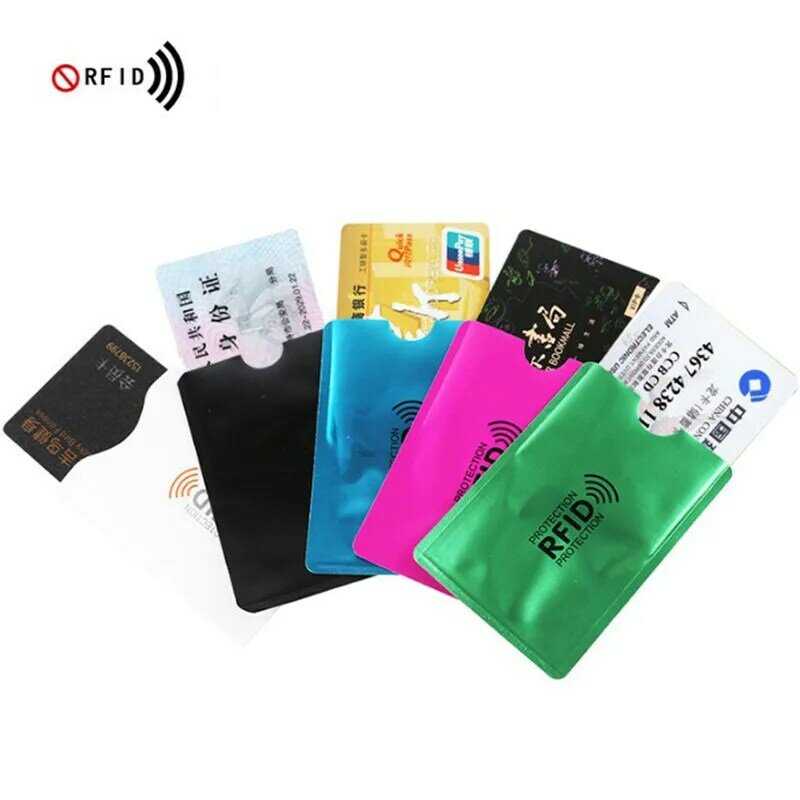 ผู้ชาย Rfid การปิดกั้นกระเป๋าสตางค์ Reader ล็อค Bank ผู้ถือบัตร Id Bank Card Case ป้องกันโลหะ NFC ผู้ถืออลูมิเนียม