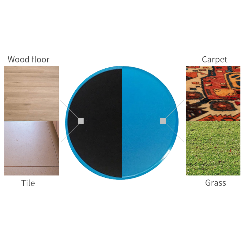 Deslizador central, uso de doble cara en alfombra o suelo de madera dura, equipo de ejercicio Abdominal