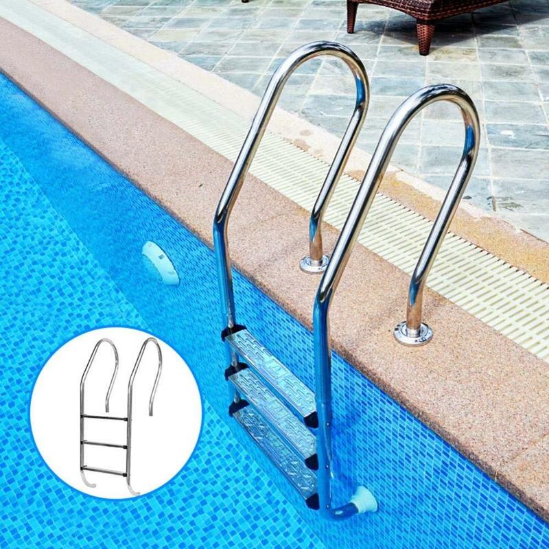 Schwimmen Pool Leiter Schritte Edelstahl Ersatz Anti Slip Leiter Nicht-Slip Pedal Schwimmen Pool Zubehör (Ohne Armlehne