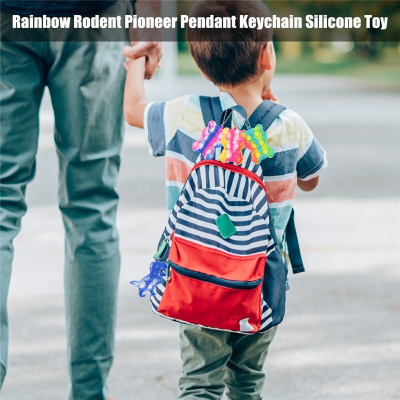 Brinquedo fidget simples dimple anti stress alívio chaveiro empurrar bolha de silicone ansiedade sensorial para o autismo crianças adultas children