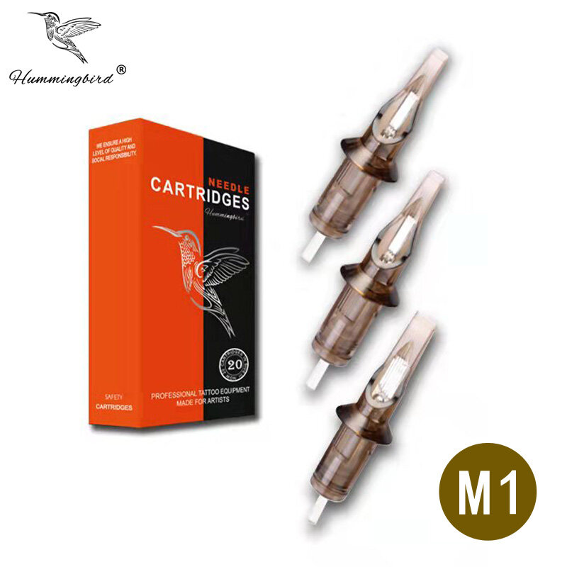 Hummingbird 1219m1 cartuchos de agulha de tatuagem #12 (0.35mm) magnums (19m1) para máquina de tatuagem e apertos 20 peças